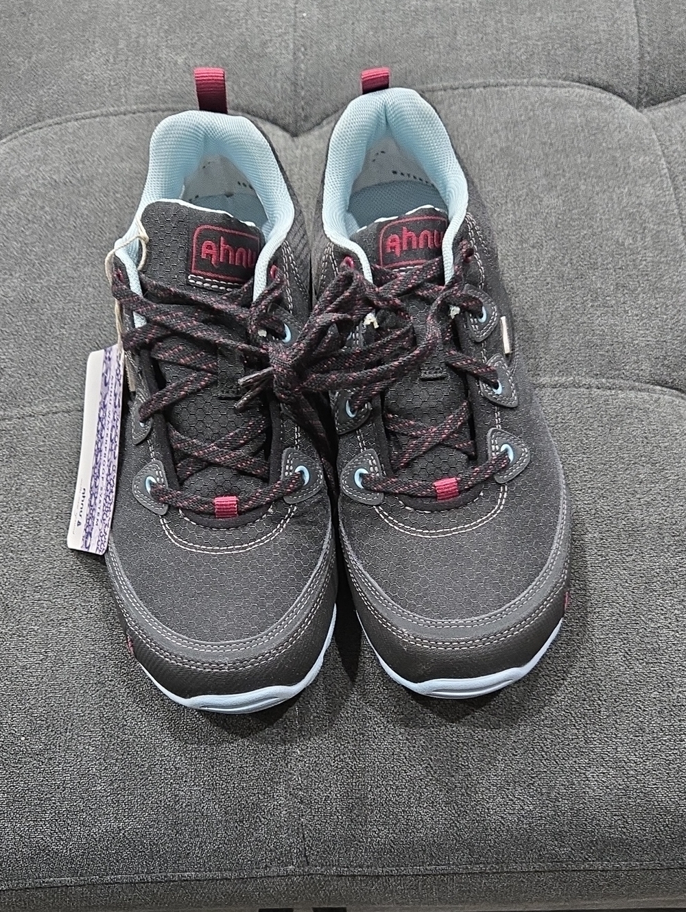 Ahnu Women's Gray and Pink Hiking Sneakers